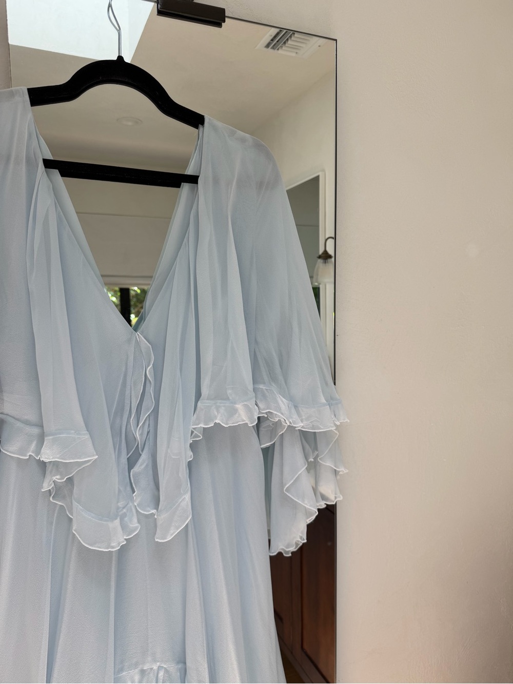 LoveShackFancy Collia Pale Blue Tiered Silk Maxi Dress - Picture 4 of 7